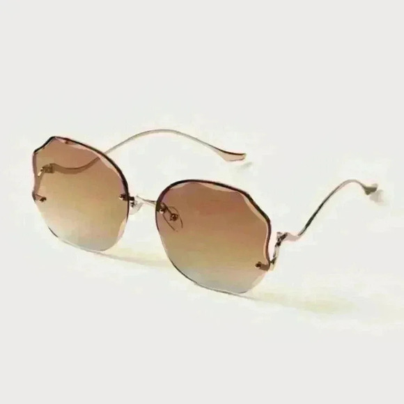 Rimless Brown Sunglasses - Picture 2 of 3